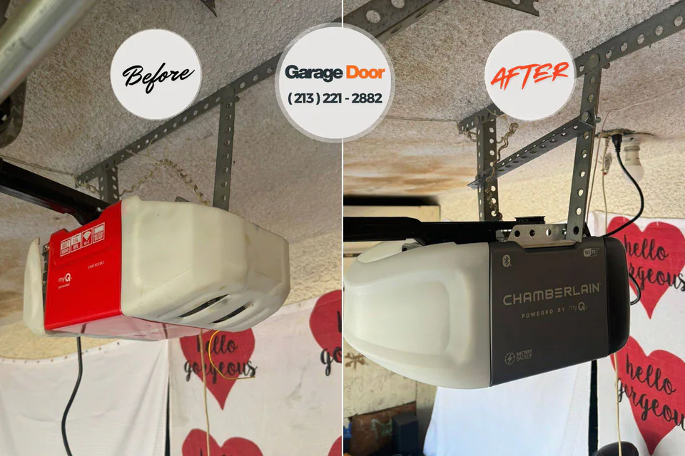Before and after: garage door repair Surrey, ND
